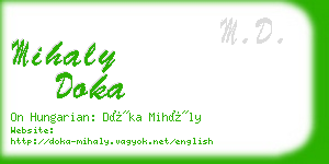 mihaly doka business card